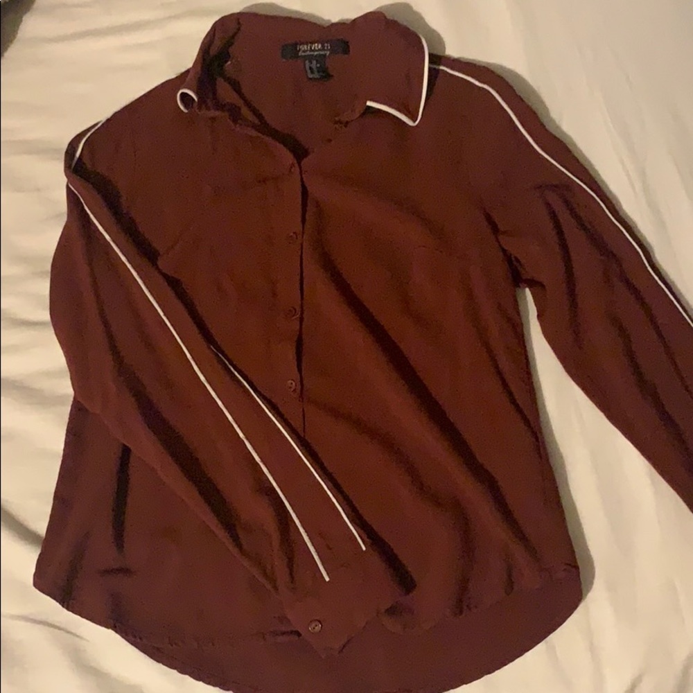 Maroon button up